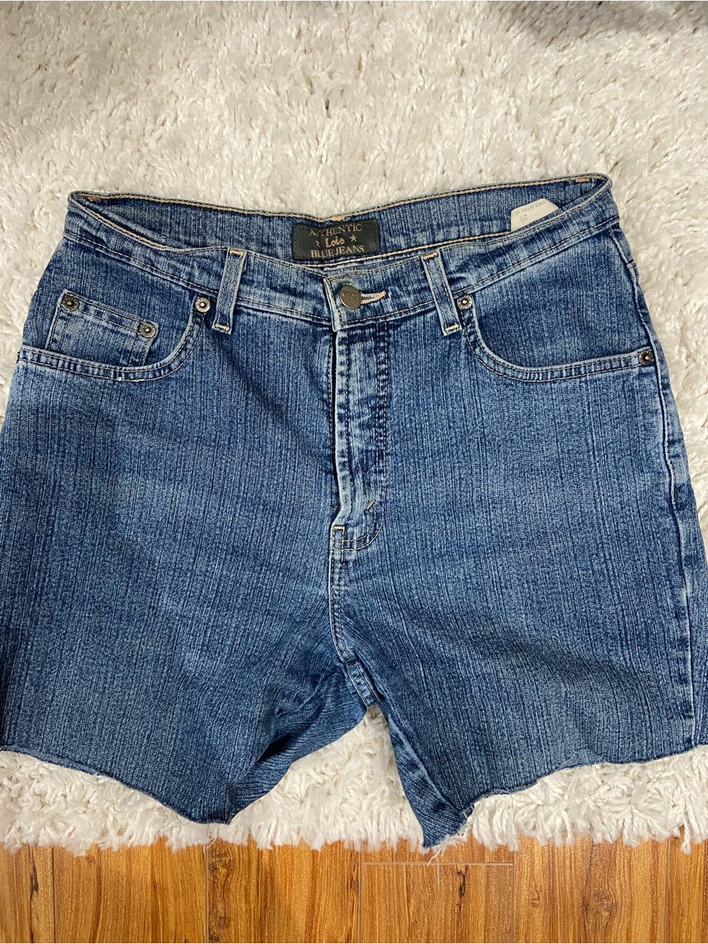 Thrift flip denim shorts
